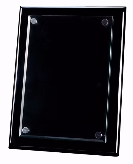 Placa de madeira acrílica flutuante preta