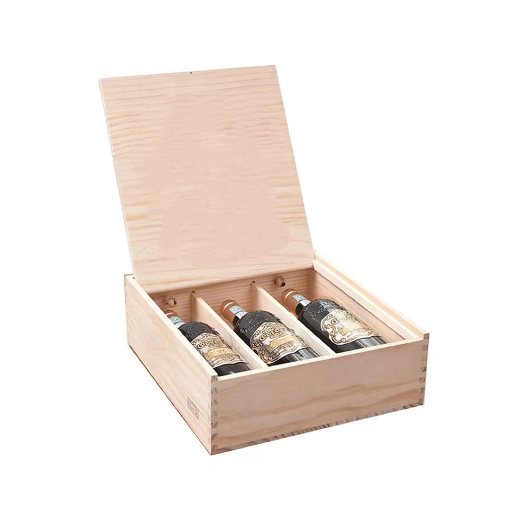 Portable Wooden Wine Box Wooden Package Gift Box Wine Wooden Box