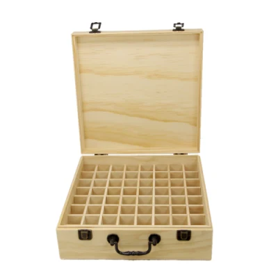 Venda imperdível 64 compartimentos organizador de óleo essencial caixas de armazenamento de madeira personalizadas