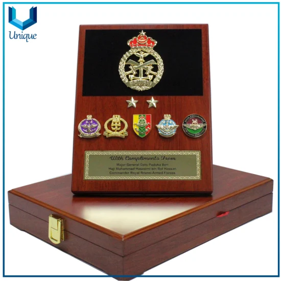Caixa de presente de moeda de lembrança 10X28 cm, medalha de design personalizado/caixa de madeira em vinho tinto, caixa de presente de madeira de alta qualidade no atacado de fábrica