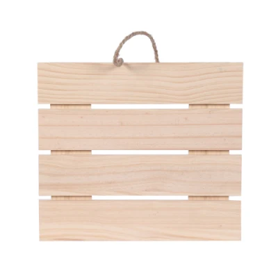 Placa de madeira maciça de pinho inacabada pendurada placa de madeira em branco