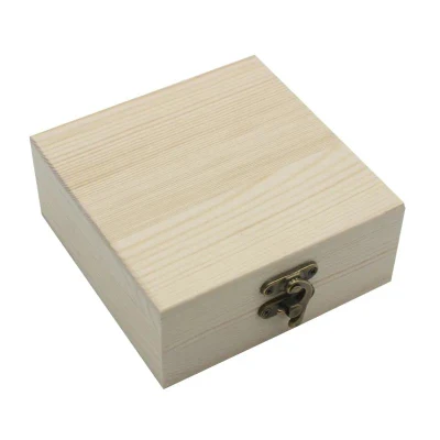Pequena caixa de madeira para presente embalagem de garrafa caixas de joias com fechadura caixa de armazenamento de madeira para chá